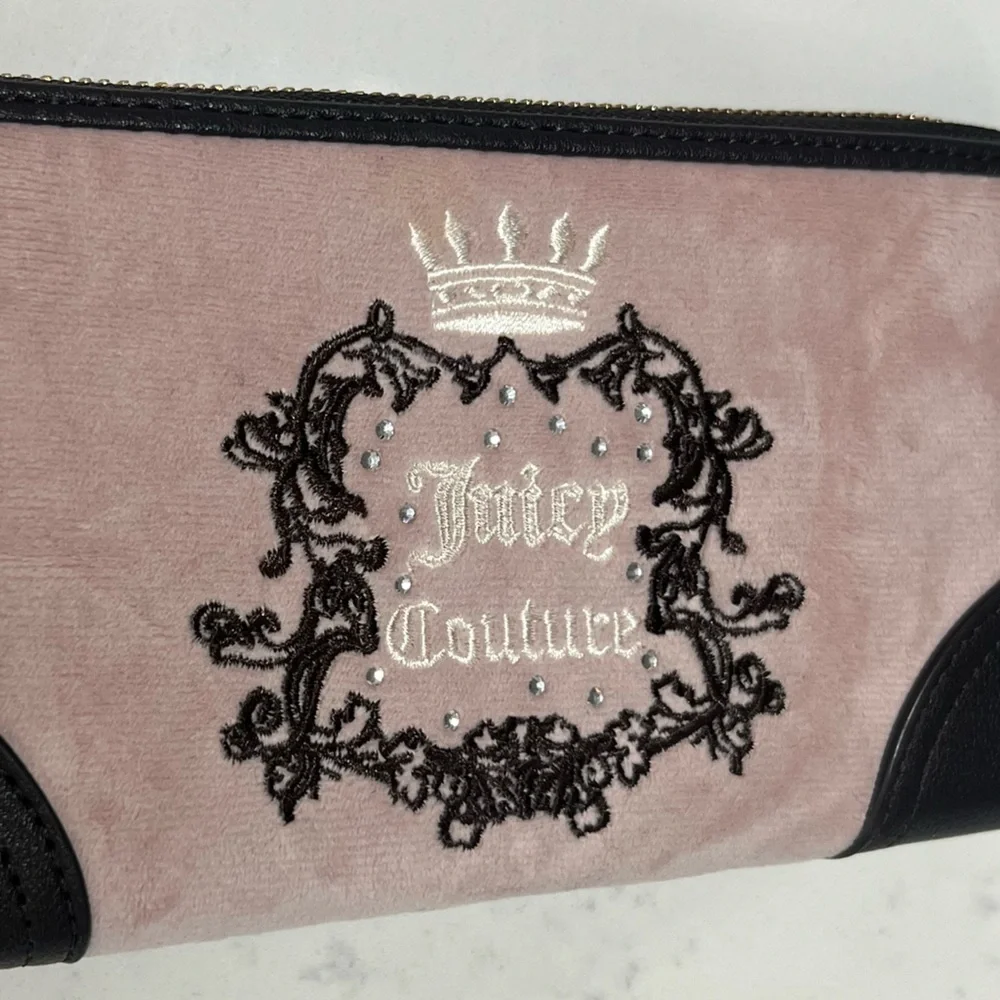 Juicy Couture Blush and Black Embroidered Wallet